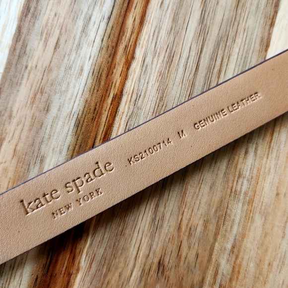 🩷 NWT! - Kate Spade Pink Genuine Leather Belt With Black Buckle -  Size Medium - Picture 5 of 6